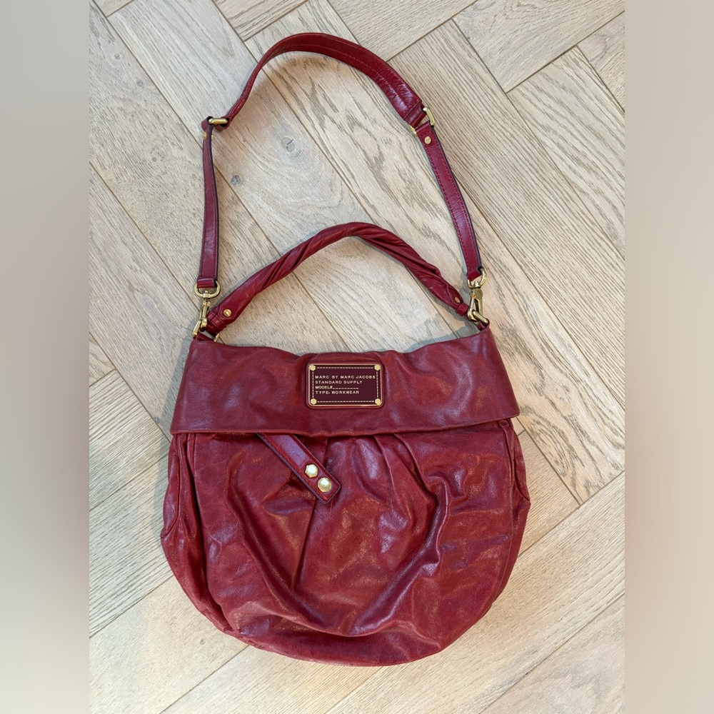 Marc Jacob’s red leather hobo bag